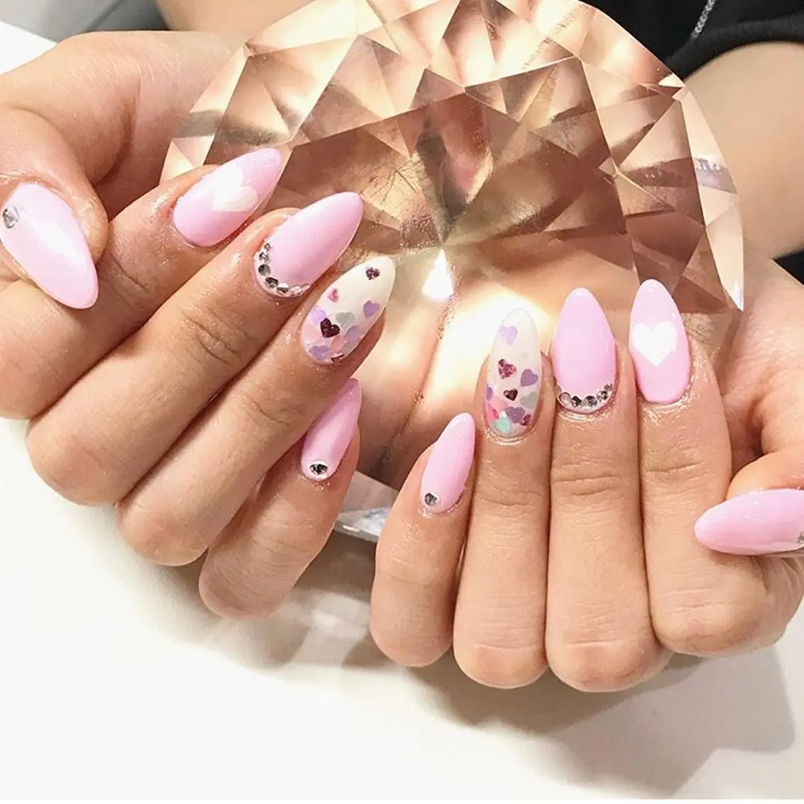 ネイル 渋谷／チップ長さ出し 👑アプレgel-xのネイルデザイン