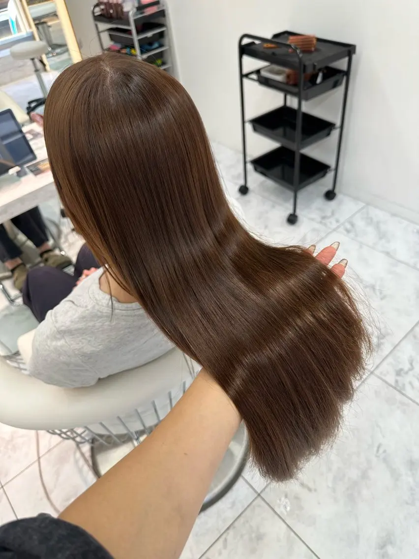 ロング カラー 縮毛矯正 🍒楓🍒北九州1 艶カラー作る人🎨のヘアスタイル
