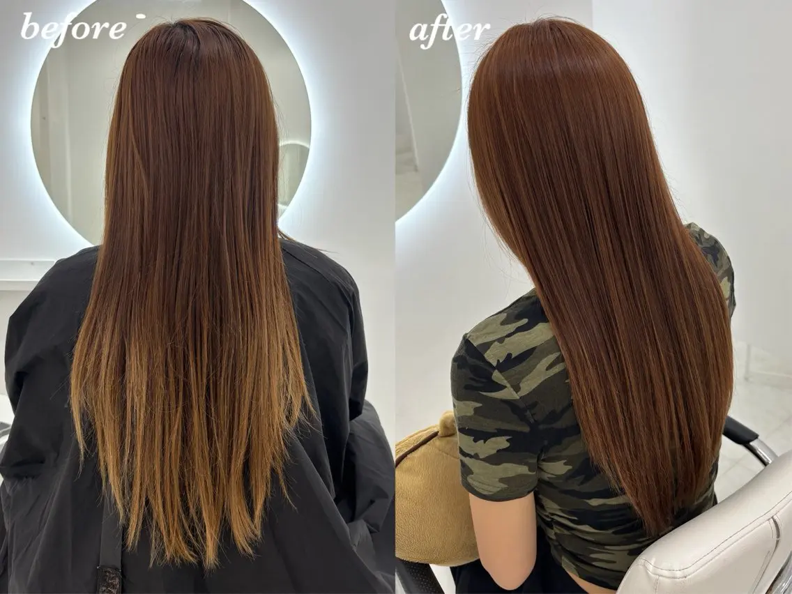 ロング カラー カット ヘアカラー 【aini天王寺】 𝐚𝐢𝐫𝐢✂︎のヘアスタイル