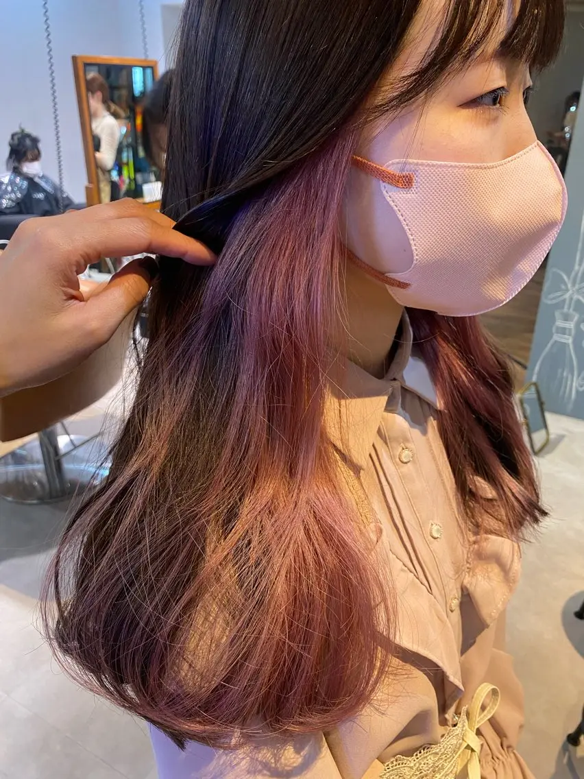 セミロング カラー ブリーチ インナーカラー カット ヘアカラー トリートメント scene. haraのヘアスタイル