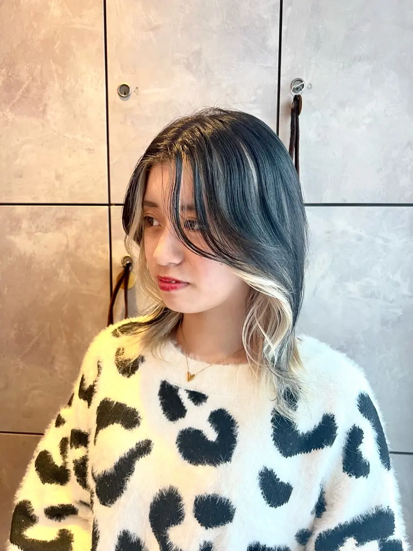 セミロング カラー ヘアアレンジ ヘアカラー トリートメント ヘッドスパ ヘアセット 🌈インナーカラー ‘ショウマ’🌈のヘアスタイル