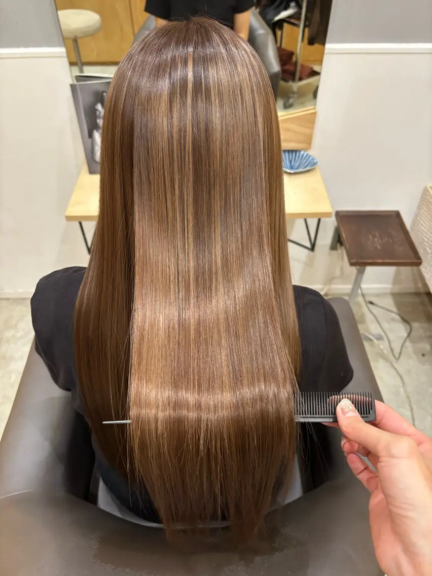 ロング カラー トリートメント ヘアカラー トリートメント Miloc那覇久茂地 Aino【髪質改善】のヘアスタイル