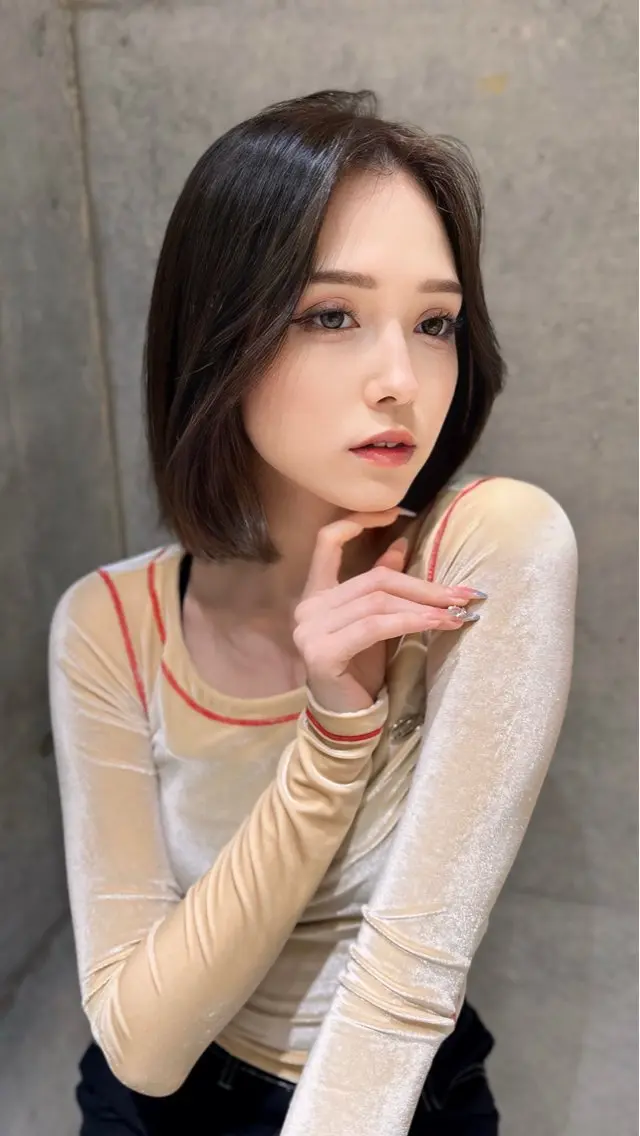 ミディアム カラー カット 縮毛矯正 トリートメント ✨髪質改善特化✨副 店長椎葉信乃介のヘアスタイル