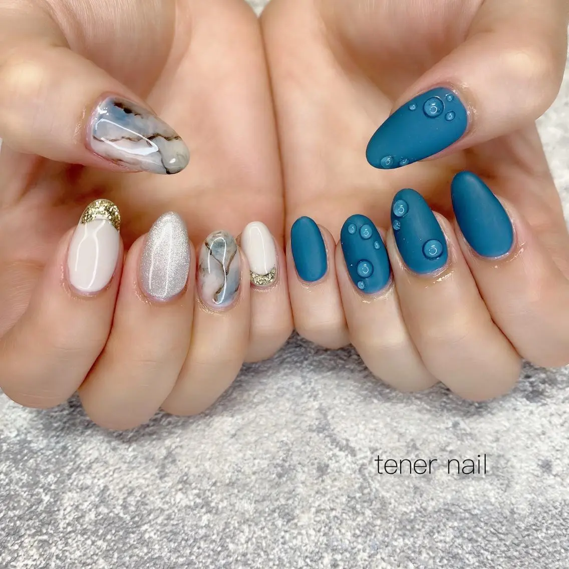 ネイル 大理石ネイル(マーブル) ニュアンスネイル テネルネイル tener nailのネイルデザイン