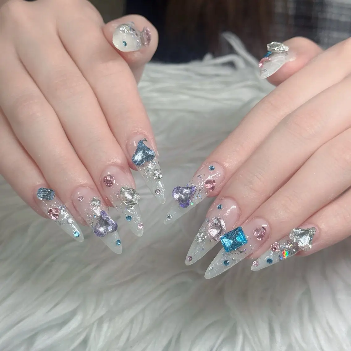 ネイル フットネイル フレンチネイル グラデーション 韓国ネイル ロングネイル ハンドネイル Hani Nail Salonのネイルデザイン