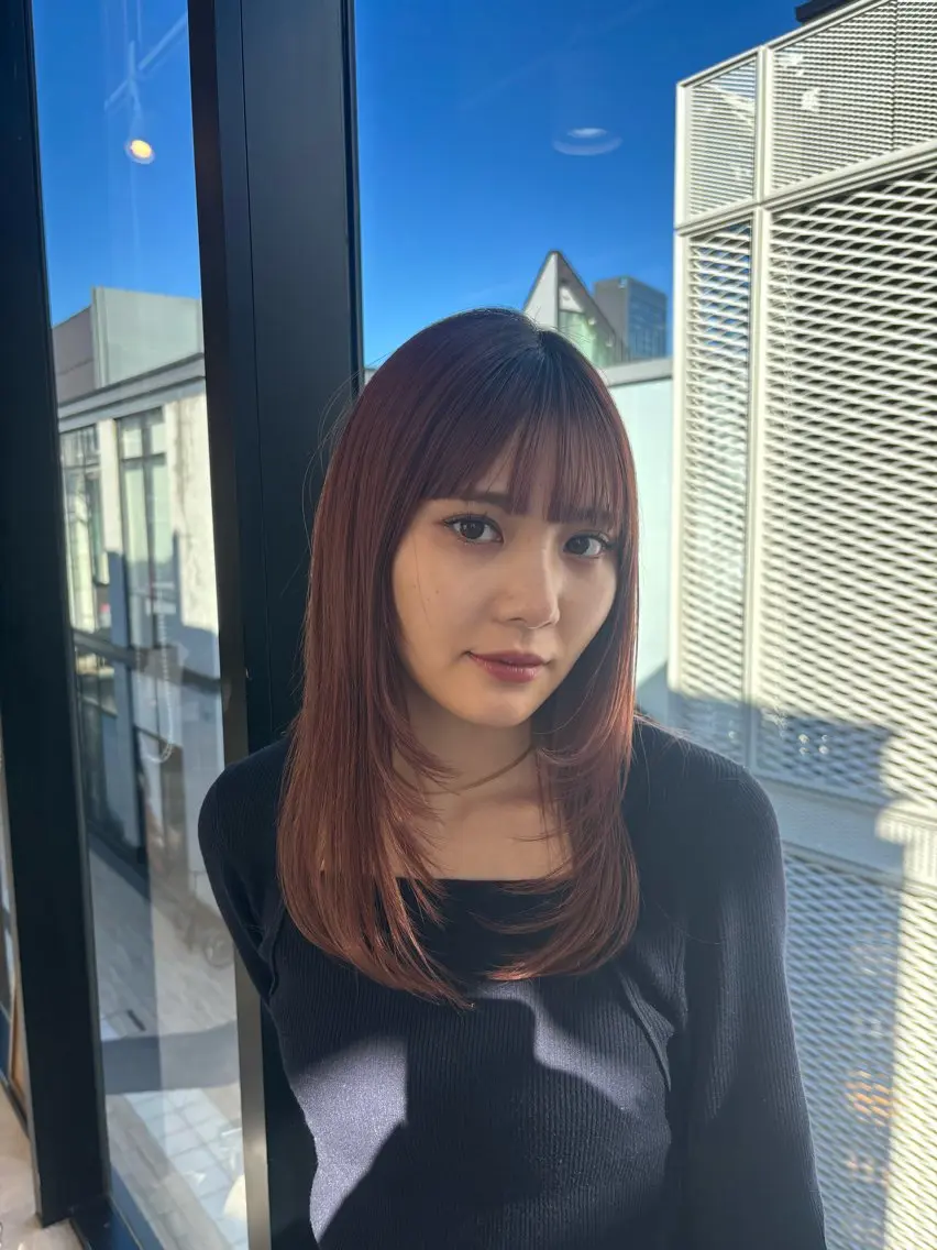 ロング カラー デート レイヤーカット 小顔カット レイヤー×透明感 ヘアセット/ミサトのヘアスタイル