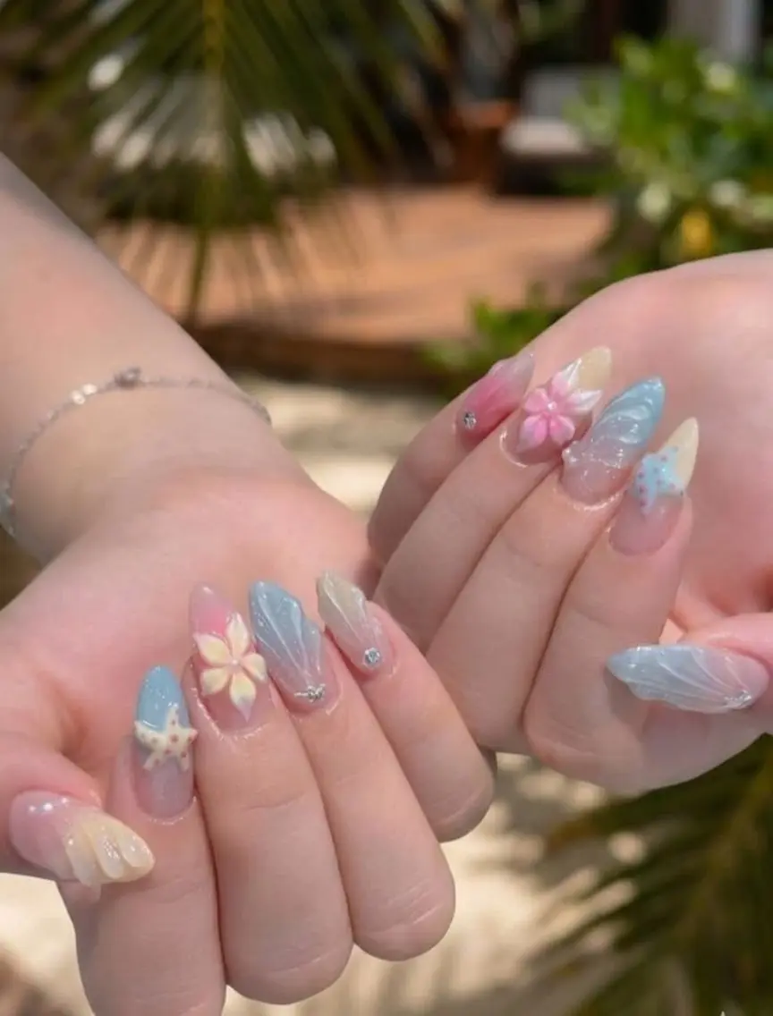 ネイル アートネイル ジェルネイル 韓国ネイル ニュアンスネイル 夏ネイル ハンドネイル Umee Nailのネイルデザイン