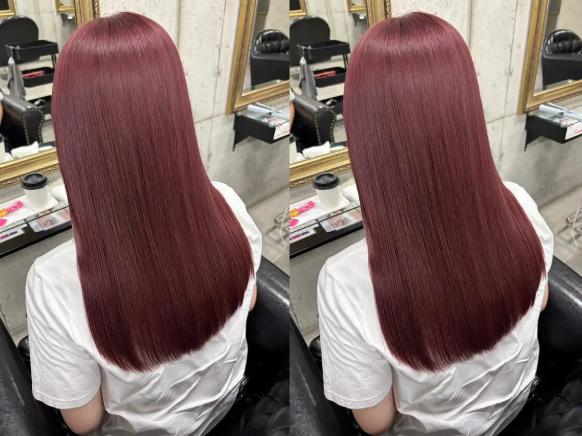 セミロング カラー ヘアカラー Rin♡透明感ピンク 🎀白肌ラベンダーのヘアスタイル