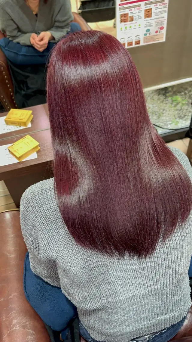 セミロング カラー ブリーチ ブラウンカラー ブリーチなしカラー フウカ カット&パーマ募集のヘアスタイル