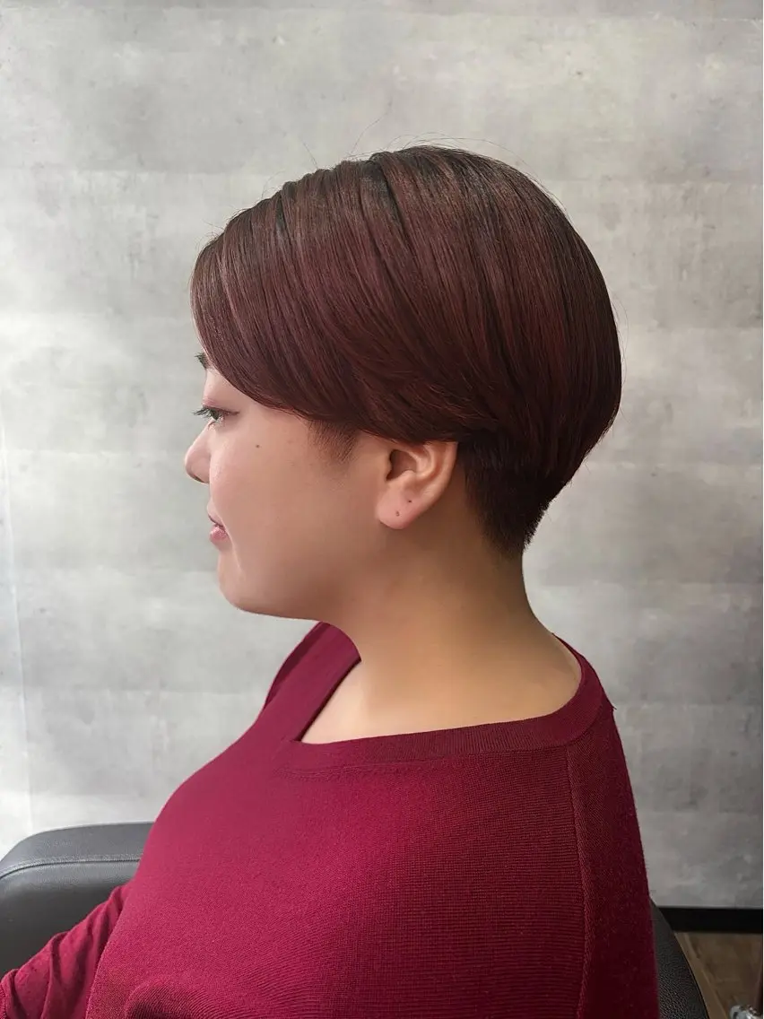 ショート カラー カシス ショートヘア カット ヘッドスパ naf ふせのヘアスタイル