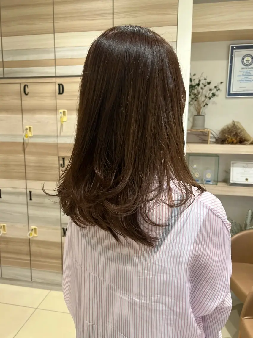セミロング 韓国風🌷✨ 守屋紗希のヘアスタイル