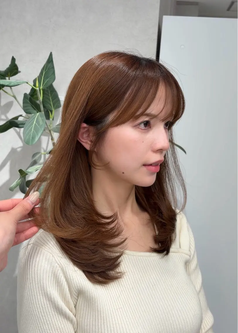 ロング カラー カット ヘアカラー トリートメント 結べるレイヤーカット /カラー/あさかのヘアスタイル