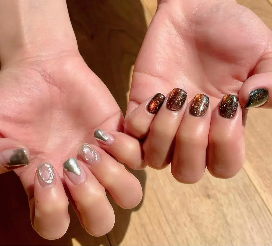 ネイル マグネットネイル ニュアンスネイル lemon nailレモンネイルのネイルデザイン