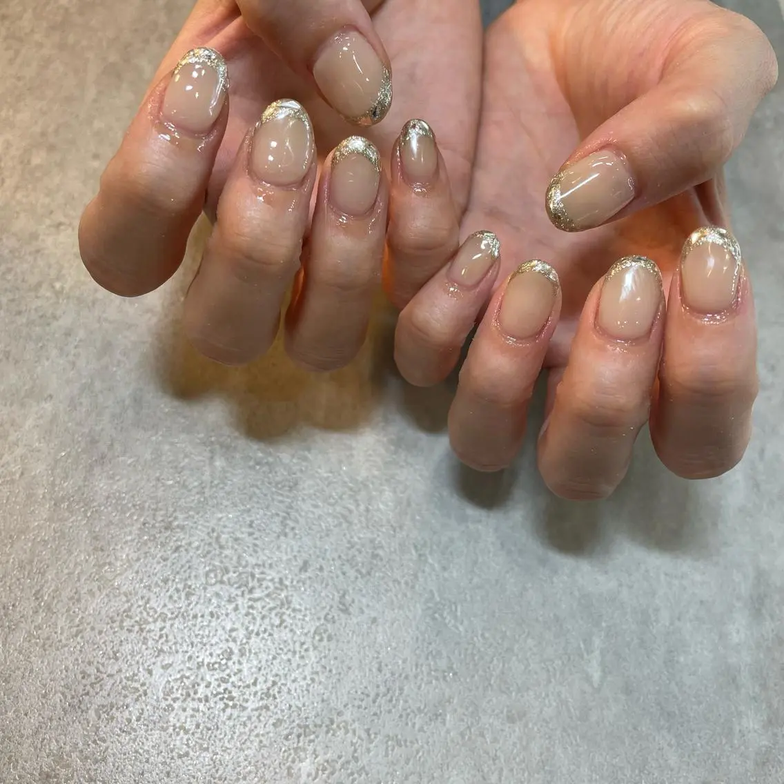 ネイル フレンチネイル ガラスフレンチ Nail Salon Gummi.のネイルデザイン