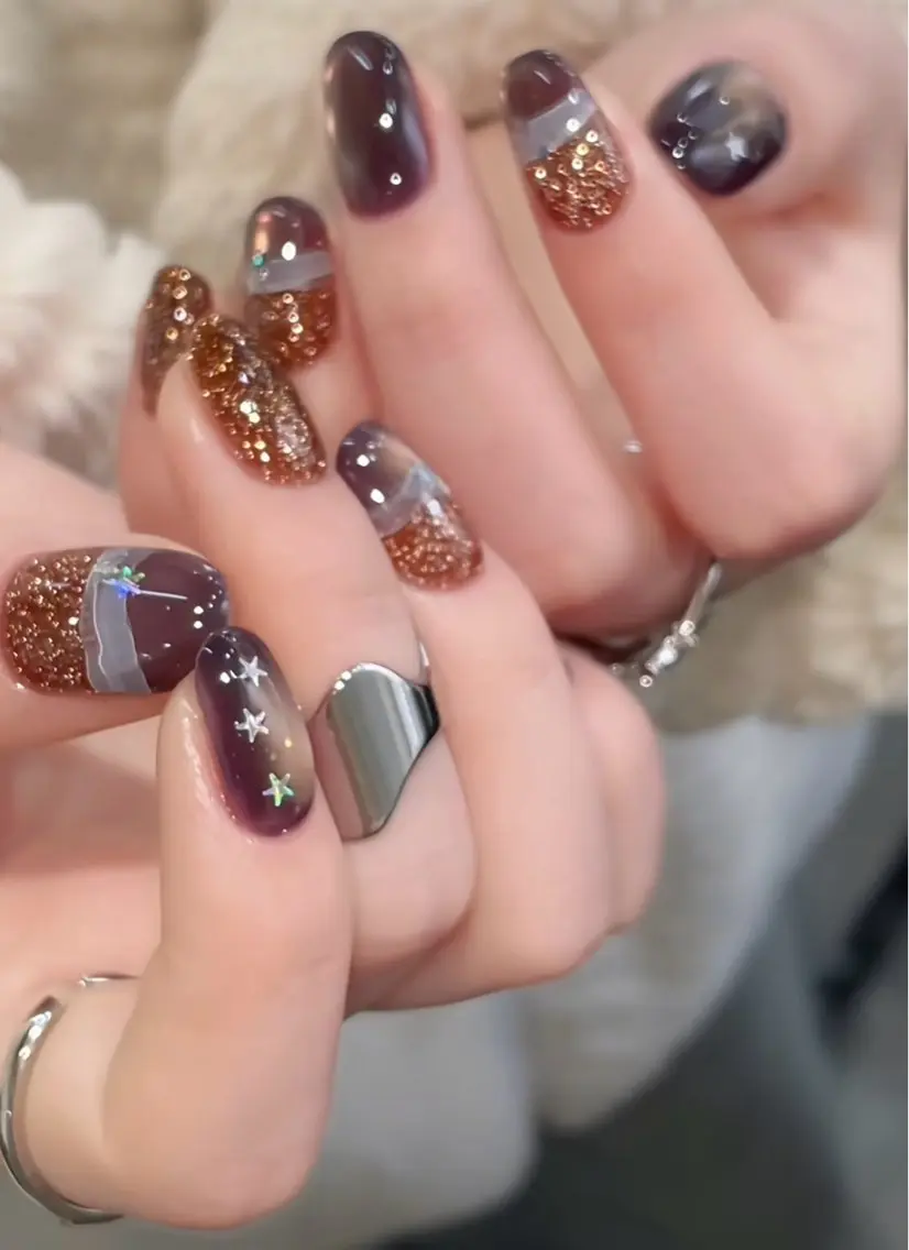 ネイル アートネイル べっ甲ネイル チークネイル 成人式 長さ出し ハンドネイル ハンドケア For you. Nail Salonのネイルデザイン