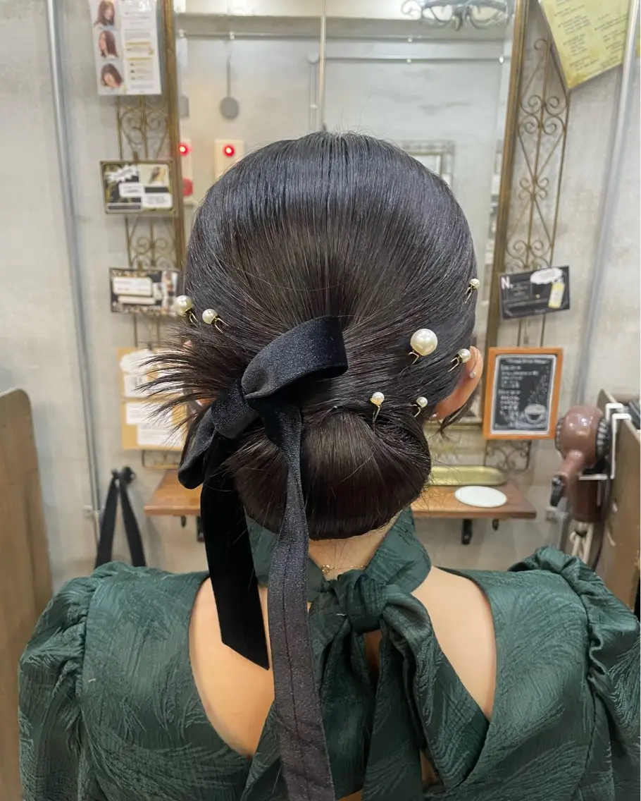 セミロング ヘアアレンジ ヘアセット 吉祥寺/ヘアセット/ ピンク🫧亜海のヘアスタイル