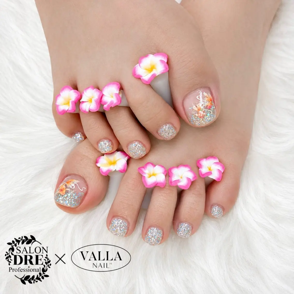 ネイル キラキラネイル ラメ(グリッター) フットネイル salonDRE AZUSAのネイルデザイン