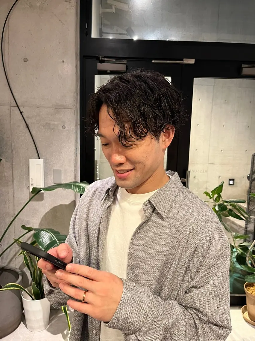 ショート パーマ メンズ メンズパーマ 菅野 紗弥のヘアスタイル