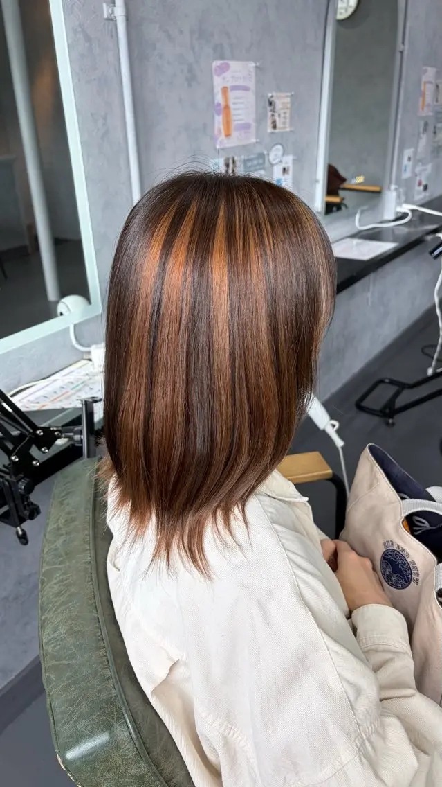 カラー ヘアカラー トリートメント やぶかみ りんのヘアスタイル