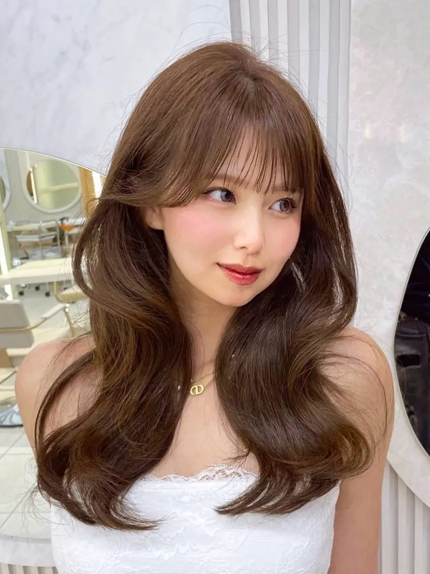 セミロング カット ヘアカラー トリートメント 顔周り/レイヤー/ 前髪/TAKUのヘアスタイル