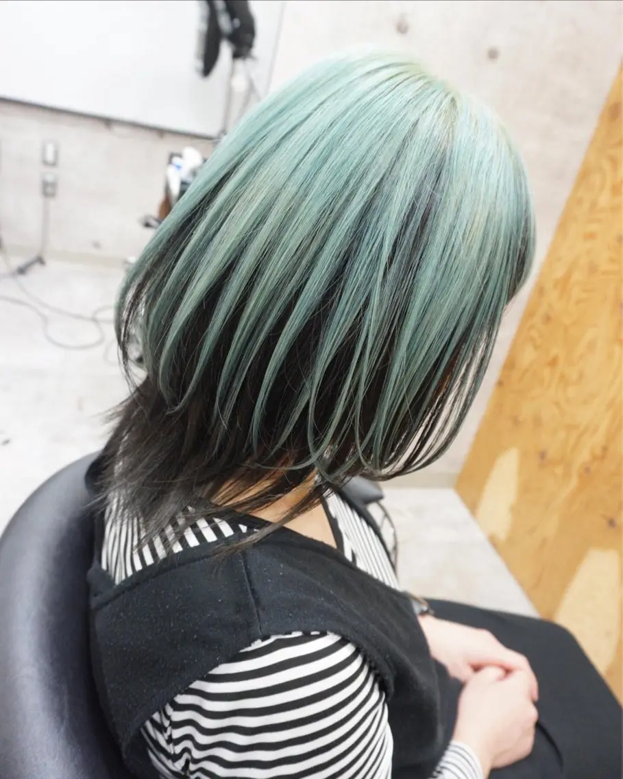 ミディアム ボブ ウルフカット カット ヘアカラー トリートメント hair teria ryu 大塚のヘアスタイル