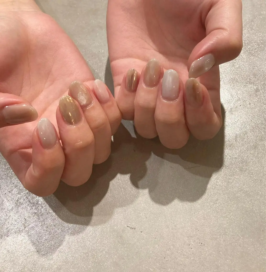 ネイル アートネイル 長さ出し ジェルネイル マットネイル ミラーネイル ハンドネイル nail salon Soeurのネイルデザイン