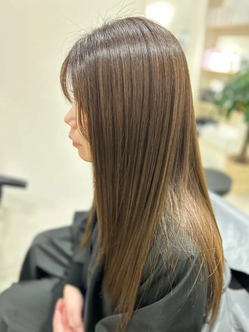 ロング 髪質改善 カット ヘアカラー トリートメント ヘッドスパ attrait 福岡のヘアスタイル