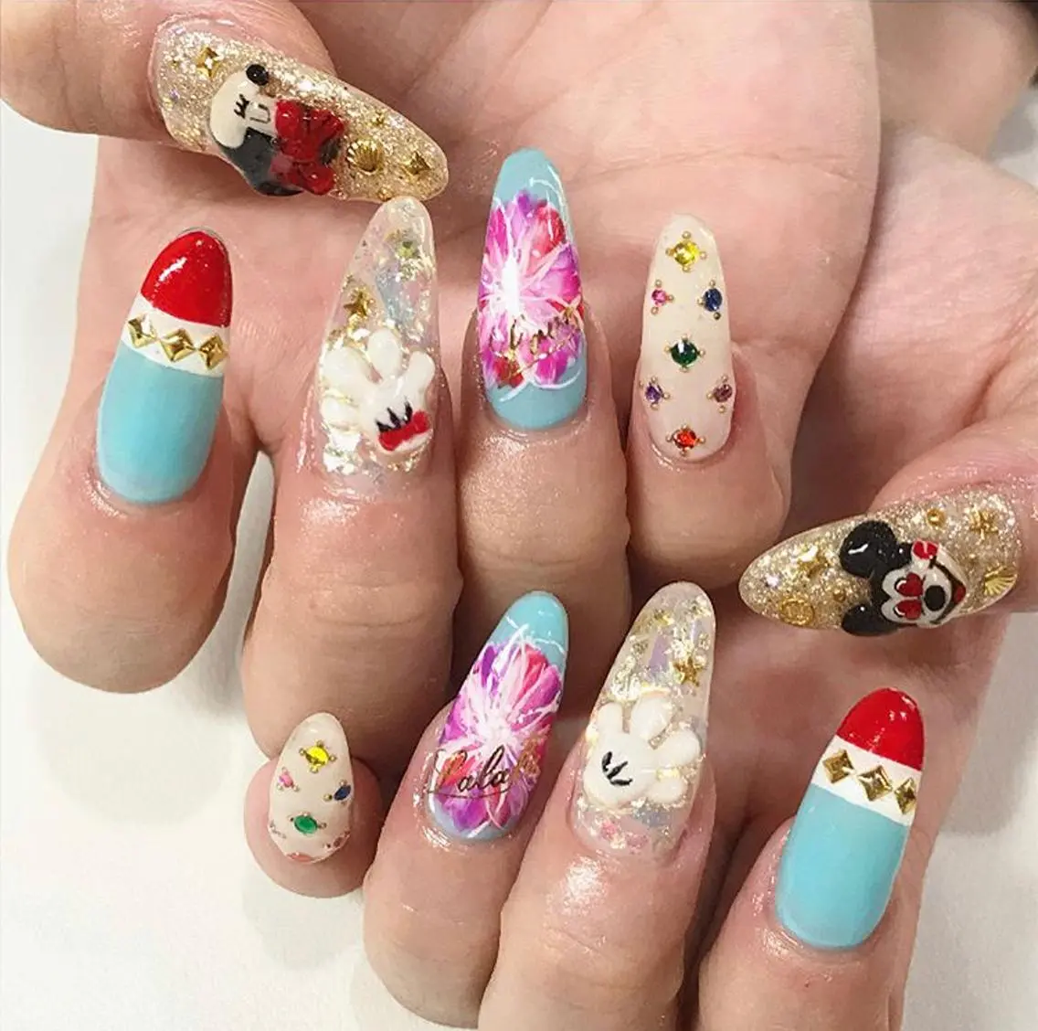 ネイル 渋谷／チップ長さ出し 👑アプレgel-xのネイルデザイン