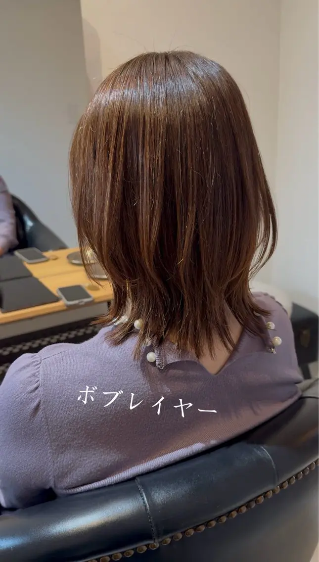 ミディアム ボブレイヤー ボブ レイヤーカット 川崎　レイヤーカット /江口真正のヘアスタイル