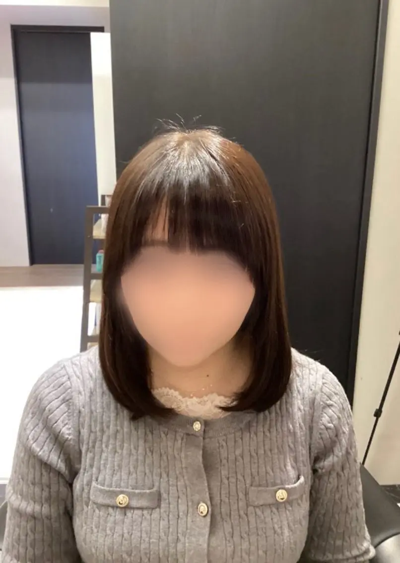 ミディアム カット ヘアカラー 骨格/顔型/伏見/ 佐藤 里菜のヘアスタイル