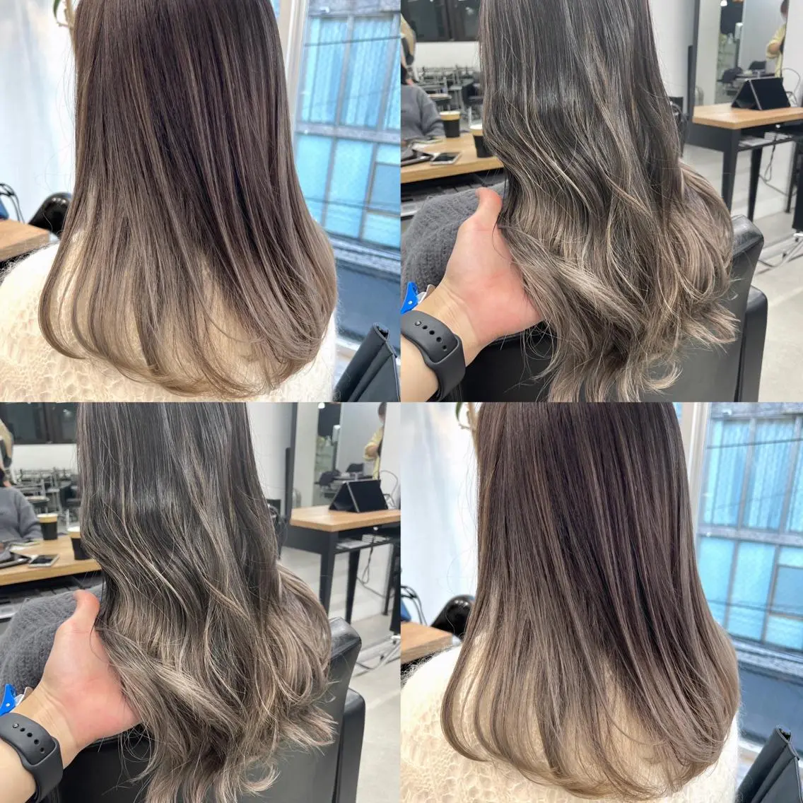セミロング カラー ヘアアレンジ バレイヤージュ レイヤーカット 🫧透明感カラー/ ナルハ🫧のヘアスタイル