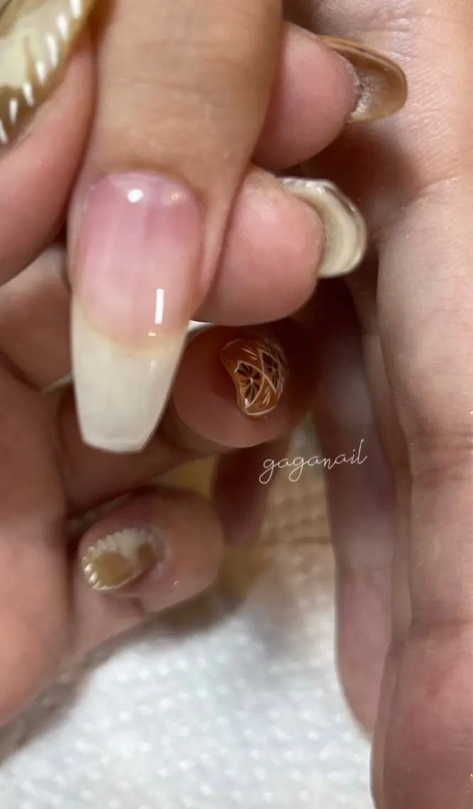 ネイル 長さ出し スカルプネイル nailsalon gagaのネイルデザイン