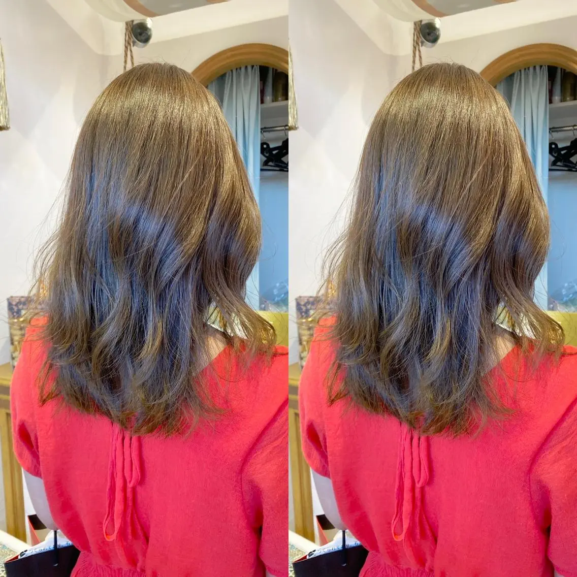 ミディアム カット ヘアカラー トリートメント レイヤーカット /透明感カラー西田のヘアスタイル