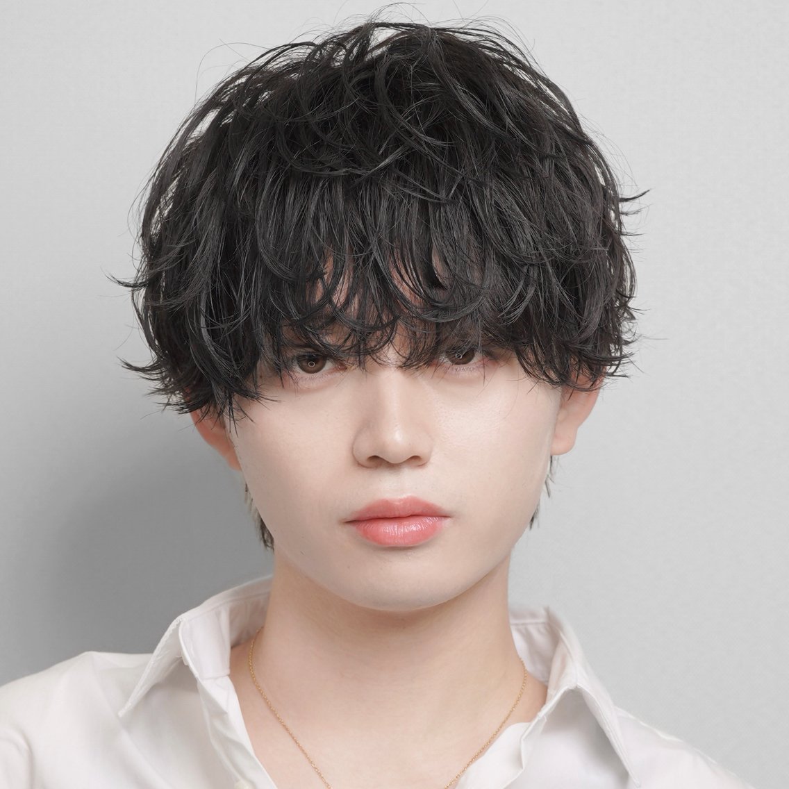 ショート パーマ ヘアアレンジ メンズ マッシュ メンズパーマ レイヤーカット 柴﨑 悠利 天神 メンズカットのヘアスタイル