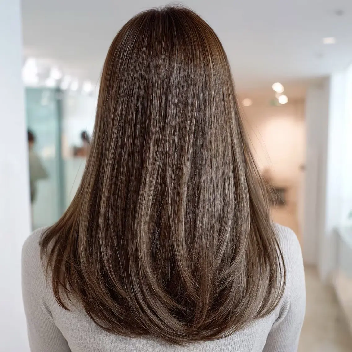 ロング カラー ブリーチ イルミナカラー ブリーチなしカラー 髪質改善 レイヤーカット カット ヘアカラー トリートメント 🌈髪質改善💕 縮毛矯正✨青木まで✨のヘアスタイル