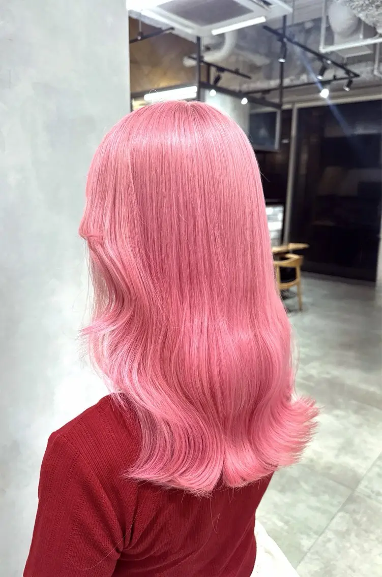 カラー ブリーチ ピンクカラー カット ヘアカラー トリートメント 透明感カラー✨艶髪 制作🌱山根あゆみのヘアスタイル