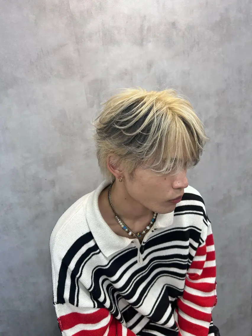 ショート カラー パーマ メンズ デザインカラー カット ヘアカラー メンズ特化 👑YUTAのヘアスタイル