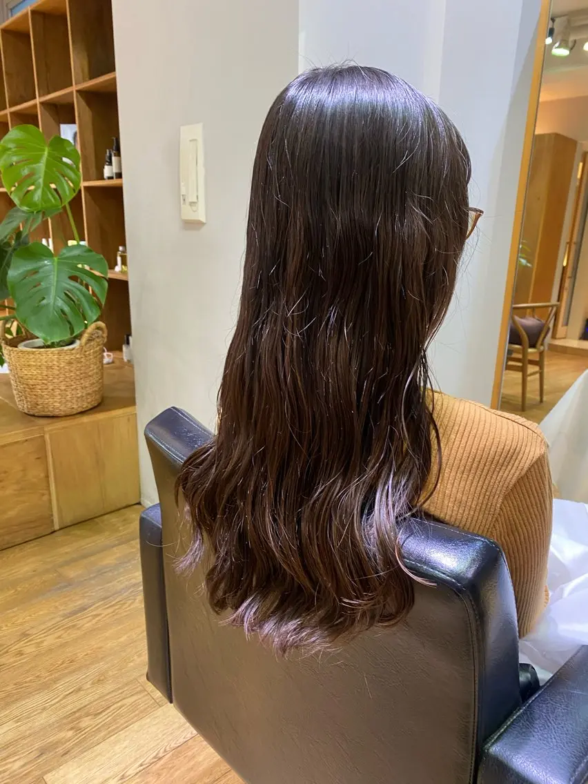 ロング カット パーマ トリートメント 大人可愛い♡コテ巻き パーマ🌼杉田 萌恵のヘアスタイル