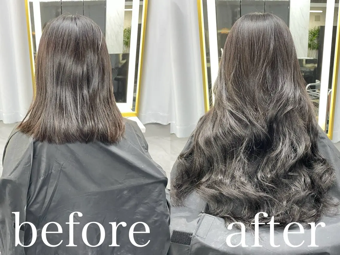 ロング カラー エクステ エクステ🩵ブリーチ 韓国ヘア🩵KAEのヘアスタイル