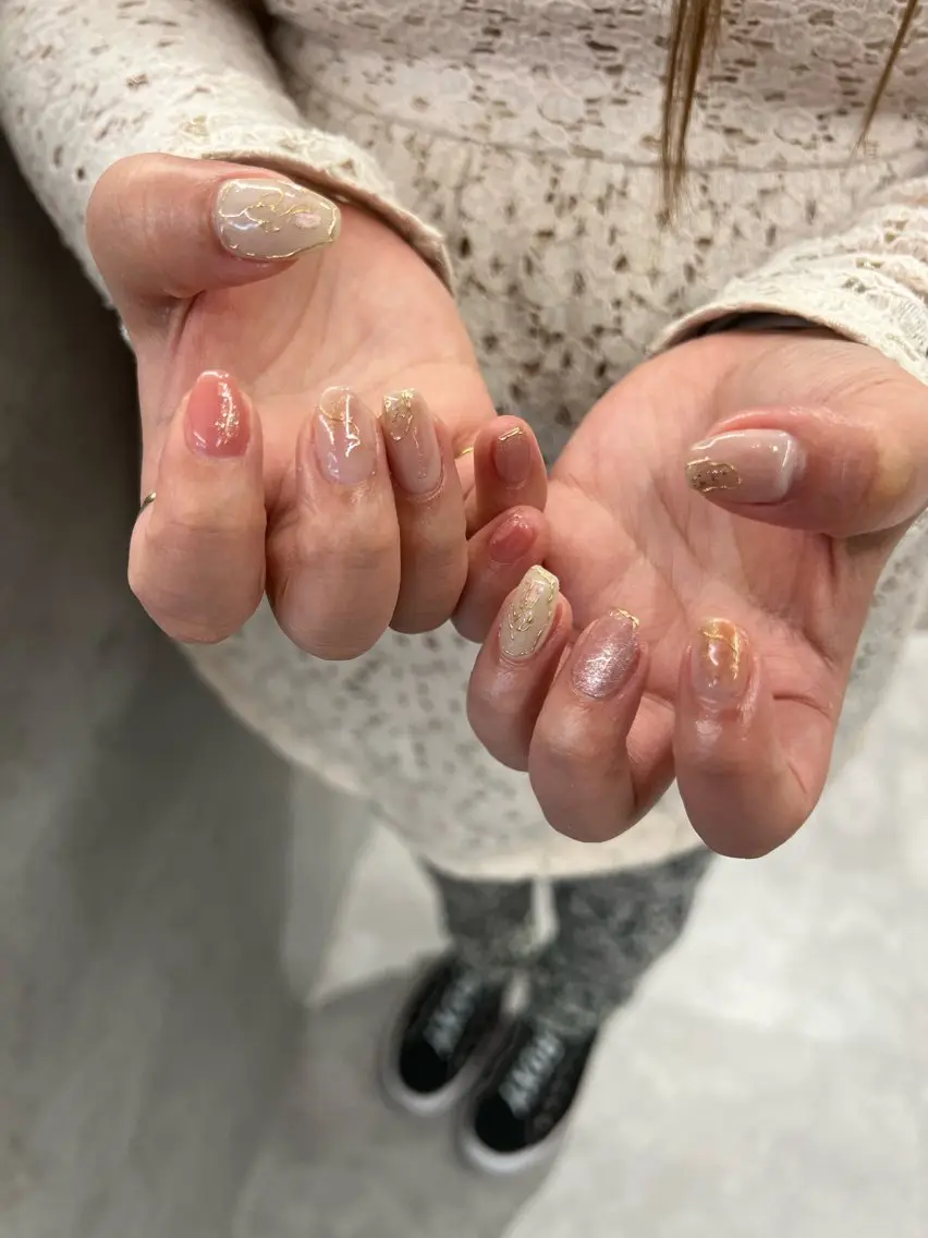 ネイル ジェルネイル 韓国ネイル パラジェル シンプルネイル 春ネイル ハンドネイル ハンドケア Bana_ Nailのネイルデザイン