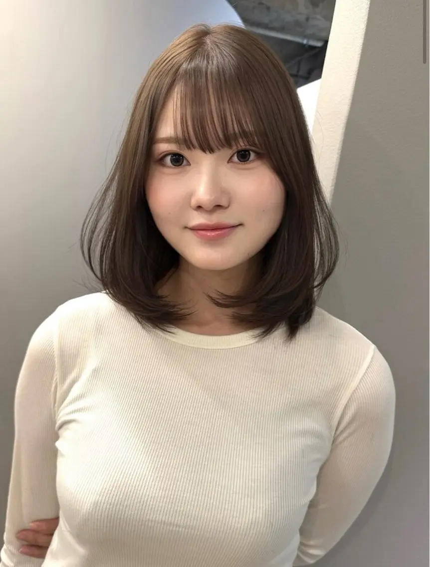ミディアム カラー 透明感カラー グレージュ インナーカラー ラベンダーカラー ラベンダーグレージュ カット ヘアカラー カノエ大濠店 / RIRIのヘアスタイル