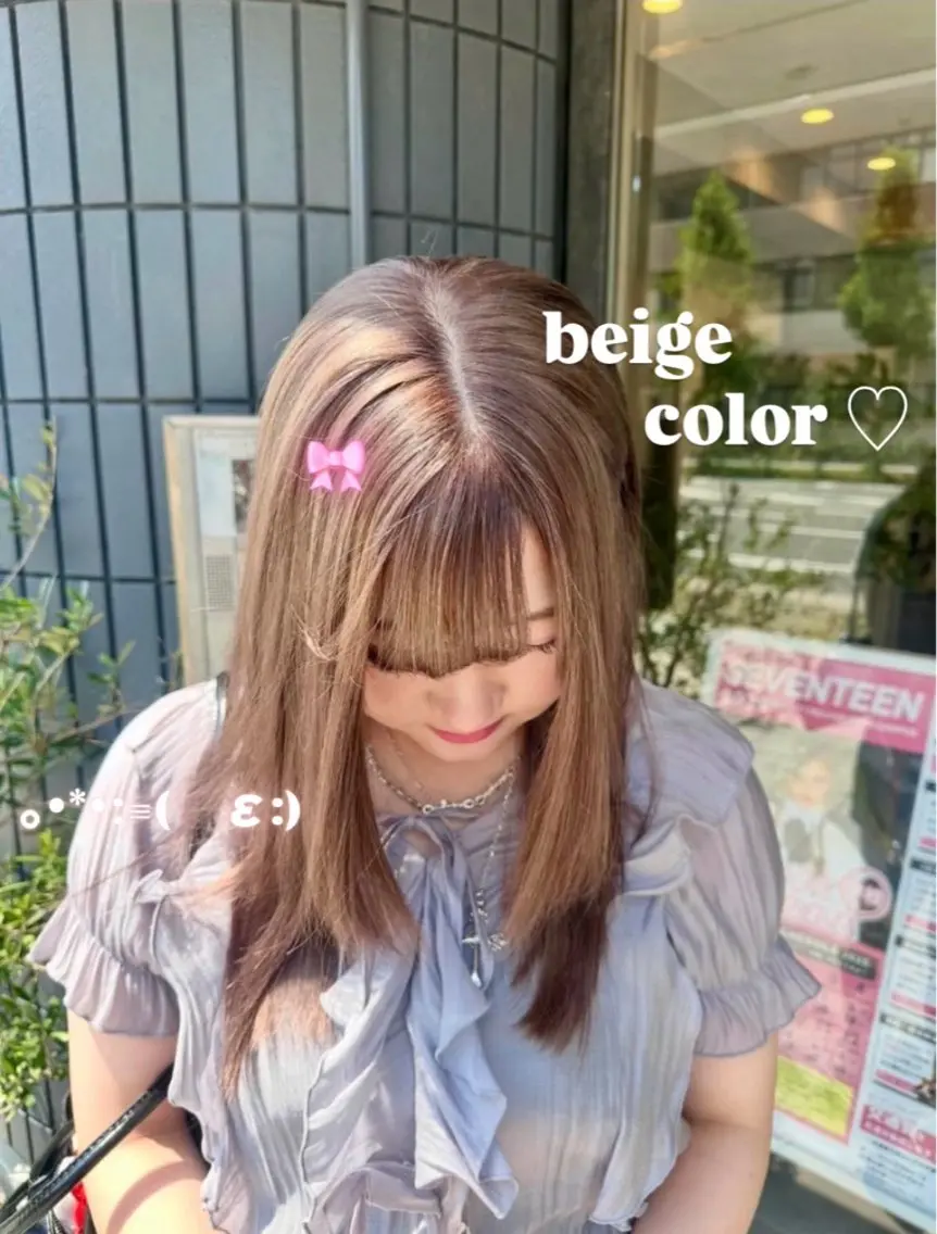セミロング カラー カット ヘアカラー 透明感color🩰 girly♡ノアのヘアスタイル