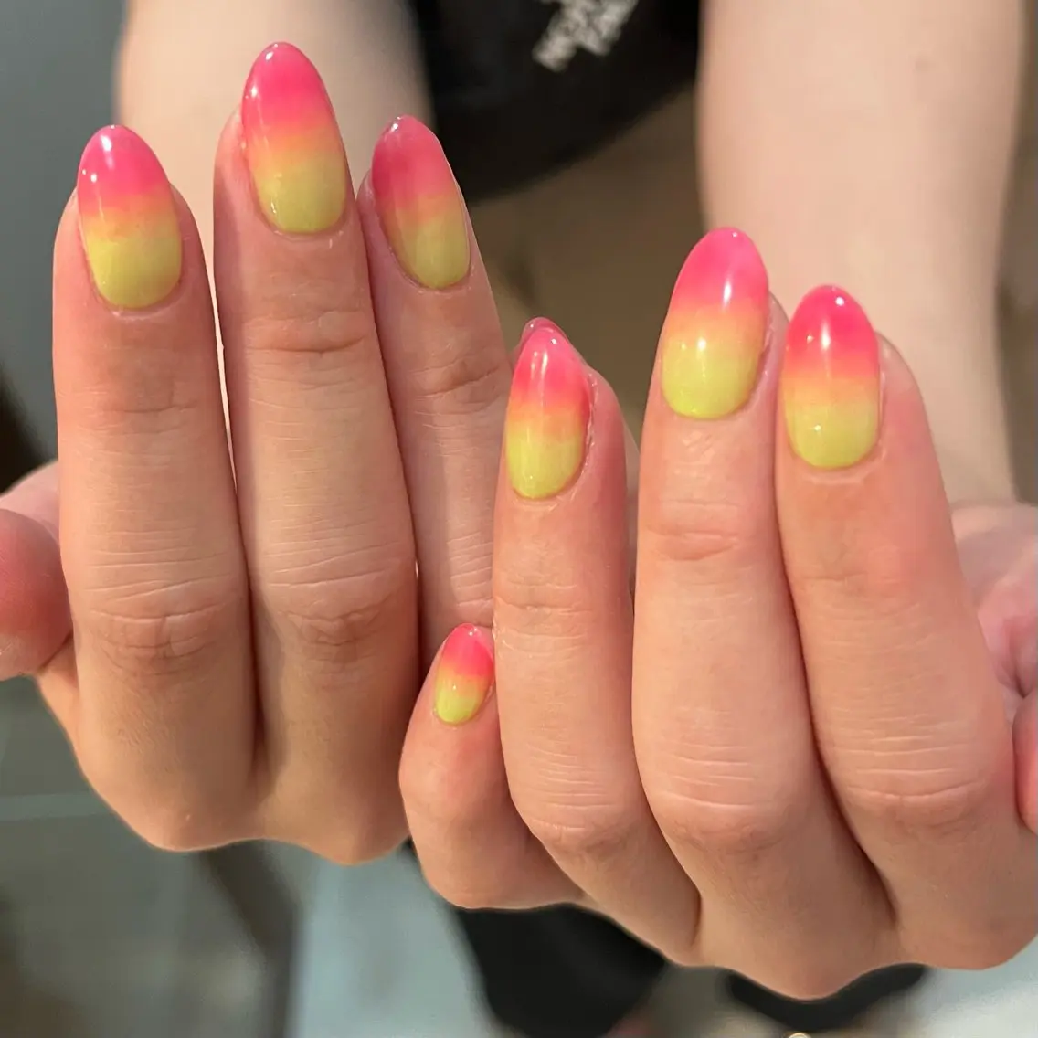 ネイル グラデーション キラキラネイル ラメ(グリッター) シンプルネイル スクエアネイル ハンドネイル Para Sol nail　Maoのネイルデザイン