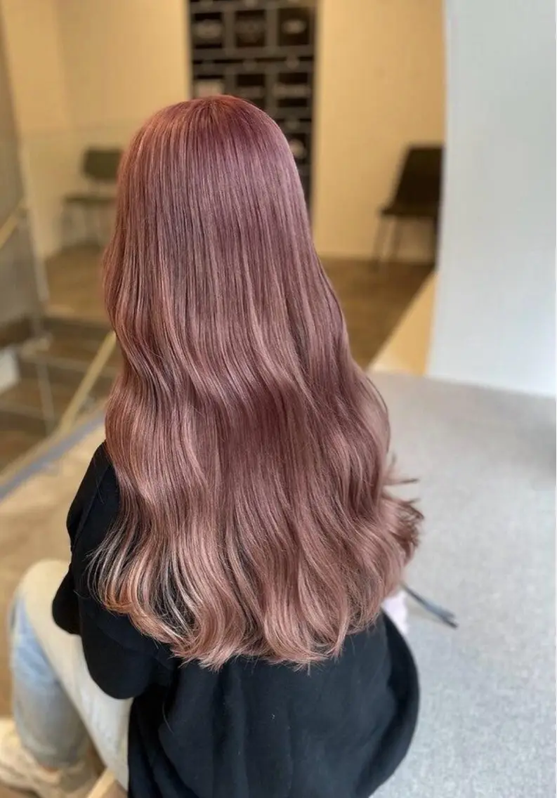 ロング カラー ヘアアレンジ ヘアカラー 島田 紅のヘアスタイル