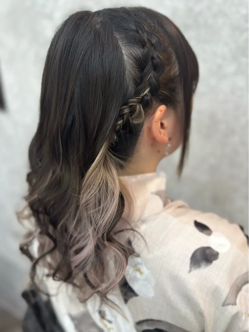 セミロング ヘアアレンジ ヘアセット ☘️はるみ☘️縮毛矯 正/カット/大宮のヘアスタイル