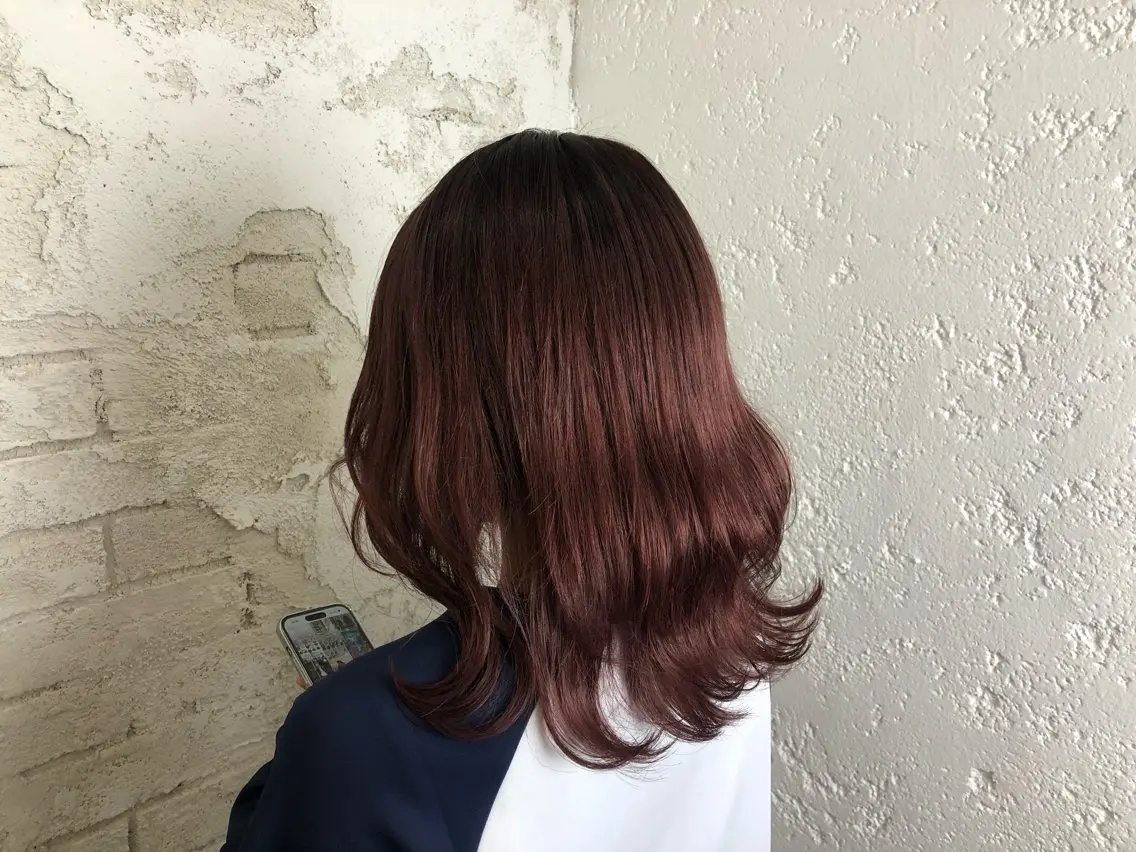 ミディアム カラー ヘアカラー トリートメント ️韓国ヘア／レイヤー カット❤️Yūkaのヘアスタイル
