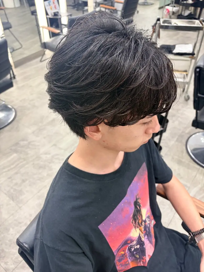 パーマ メンズ センターパート フェザーパーマ メンズパーマ ニュアンスパーマ カット パーマ 静岡 / 毛流れ特化 /メンズヘア/真大のヘアスタイル