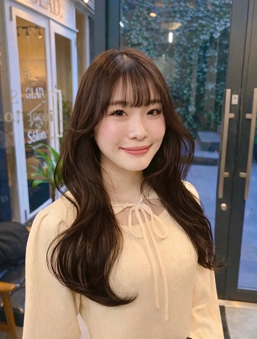 ロング カラー ベージュカラー レイヤーカット 似合わせカット カット ヘアカラー トリートメント 透明感カラー ✨ 韓国艶髪💗菅原のヘアスタイル