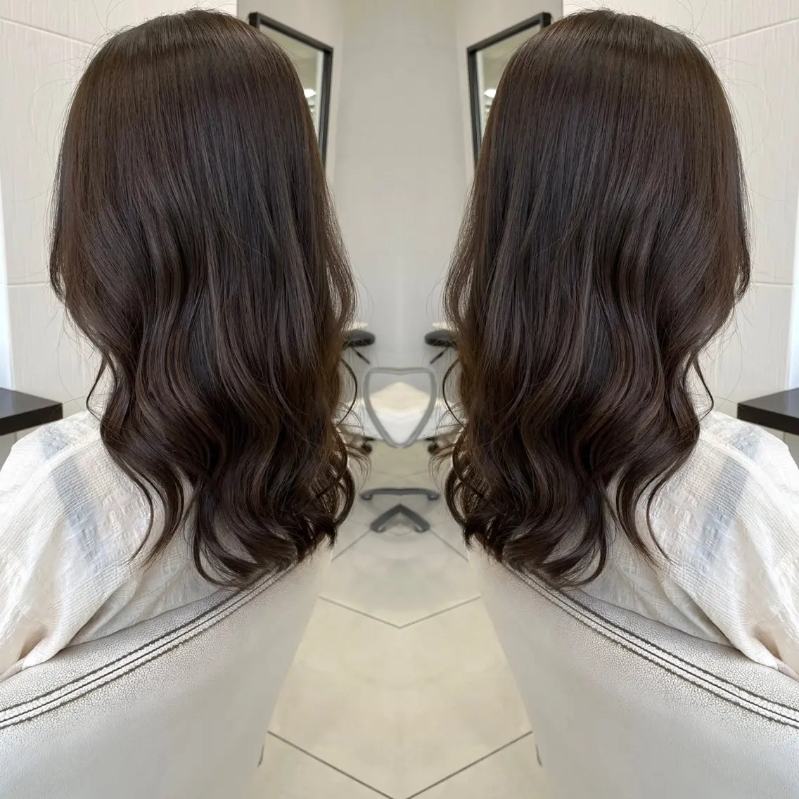 セミロング カラー ブリーチ 透明感カラー ブリーチなしカラー カット ヘアカラー トリートメント ハタケヤマヨシキ ／BOOTHのヘアスタイル
