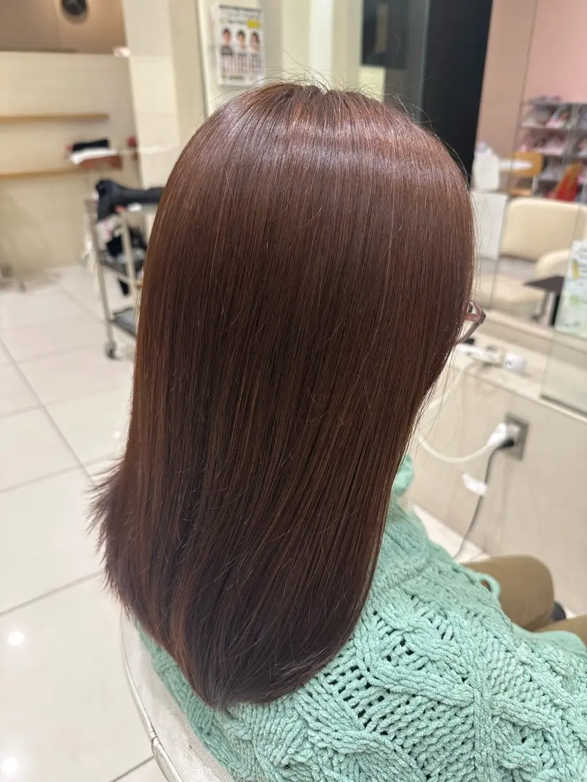 カラー ベージュカラー ピンクカラー ピンクベージュ 艶髪/ブリーチなし Wカラー🌺yuiのヘアスタイル